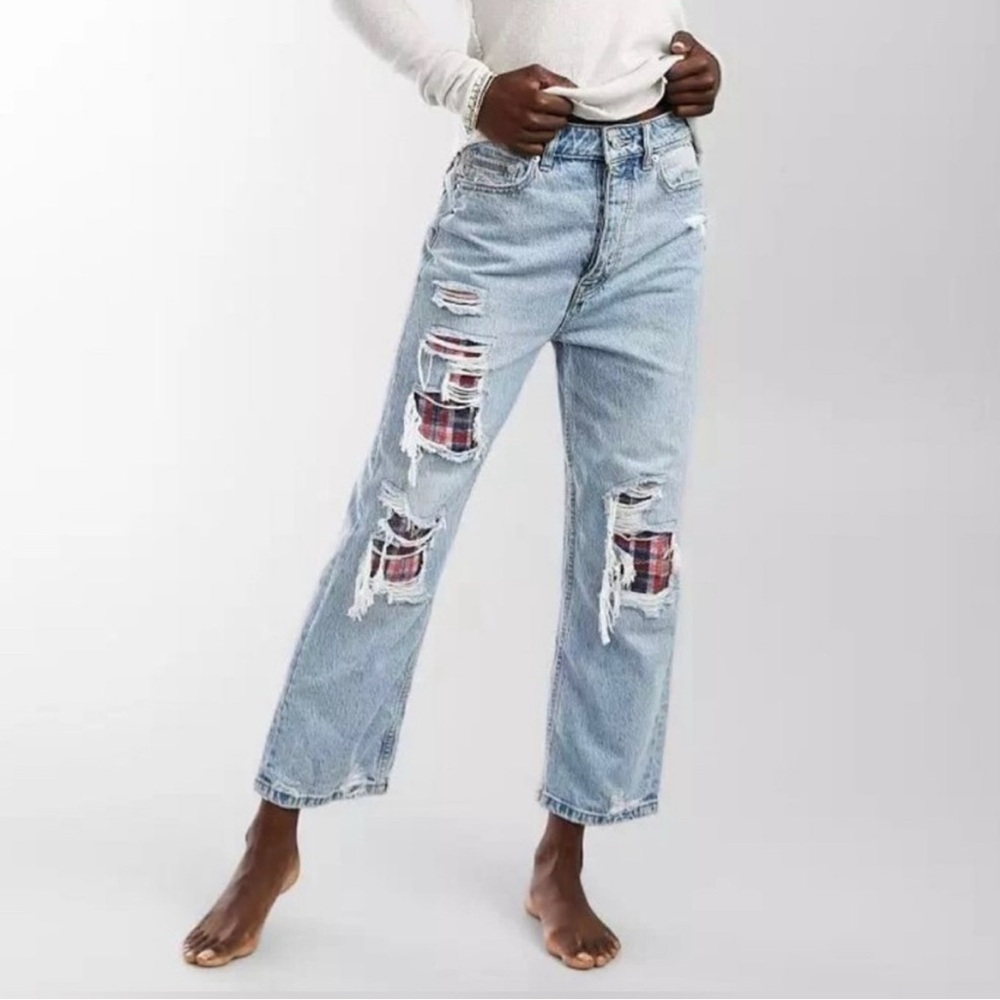 Free People Plaid jeans